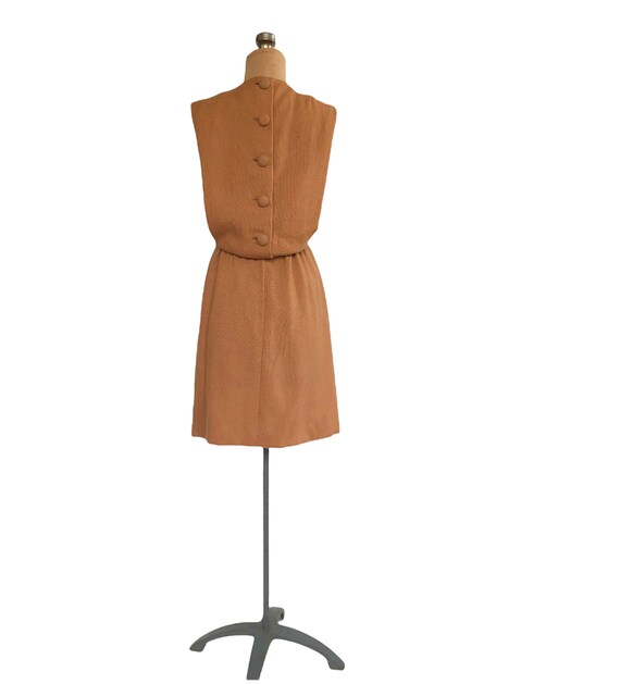 Vintage 60s beige brown wool dress by Junior Soph… - image 8