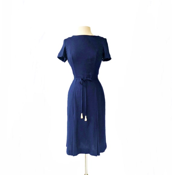blue dress with tassels