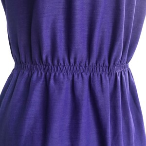 Vintage 80s purple shirt dress by Leslie Fay office dress decorative stitching VFG image 8