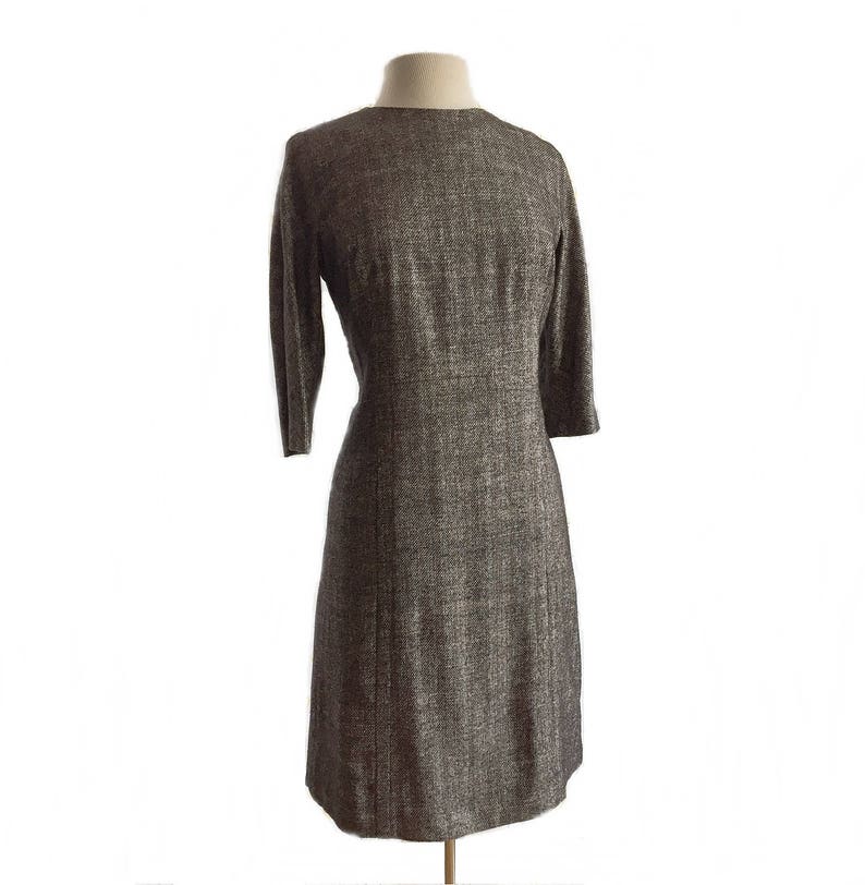 Vintage 1960s Paul Parnes Brown Tweed Dress & Jacket Set/ Chocolate ...