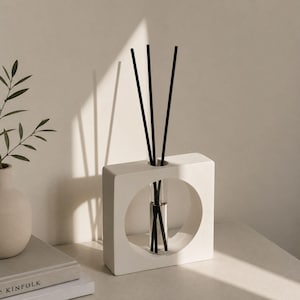 Botella difusora de aromas, difusor de varillas minimalista, jarrón de cerámica, decoración moderna, soporte para aceites esenciales de 75 ml, decoración del hogar