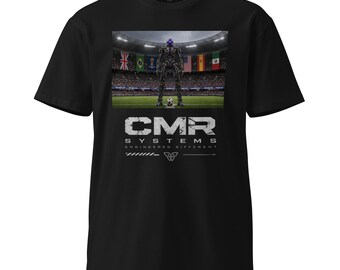 Futuristisk FIFA Soccer Mech Robot Concept Art T-shirt (unisex, VM och sci-fi grafisk mode)