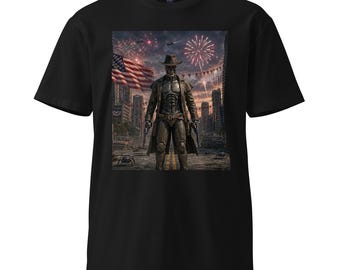 Futuristisk Cyborg 4 juli Konceptkonst T-shirt (Unisex, Sci Fi Grafisk Mode)
