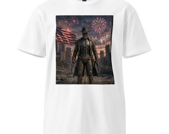 Futuristisk Cyborg 4 juli Konceptkonst T-shirt (Unisex, Sci Fi Grafisk Mode)