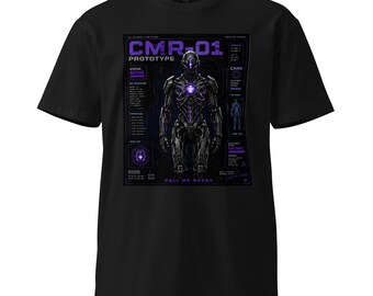 Futuristisk robot / cyborg konceptkonst t-shirt (unisex, sci-fi grafisk mode)