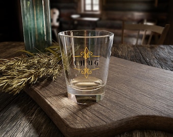 Club shot glass, 1.5 ounces. (Chug)