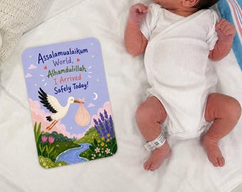 Islamic Baby Milestone Cards | Muslim Baby Gift | Aqiqa Gift | Islamic Newborn Gift Keepsake