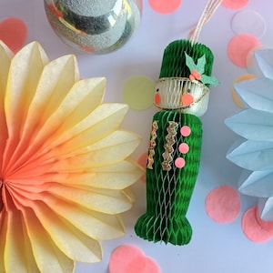 Honeycomb Christmas soldier tree ornament - unique, retro, fun, kitsch!