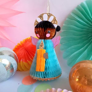 Handcrafted vintage-style paper angel ornament