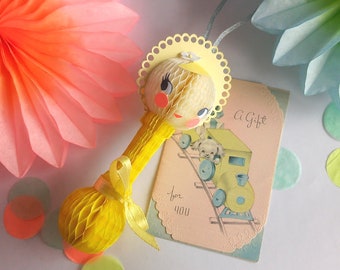 Midcentury-style New Baby gift - unisex, unique, card alternative