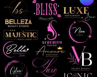 Logotipos de peluquería Logotipos de negocios Logotipos de salones de belleza Logotipos de estilistas Logotipos de peluquerías Logotipos de letreros para salones de belleza Logotipos de técnicos de uñas Logotipos de estilistas
