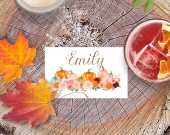 Etiquetas para tarjetas con nombres para la cena de Acción de Gracias, decoración de mesas, agradecimiento por ti, etiquetas de alimentos para la cena tipo buffet