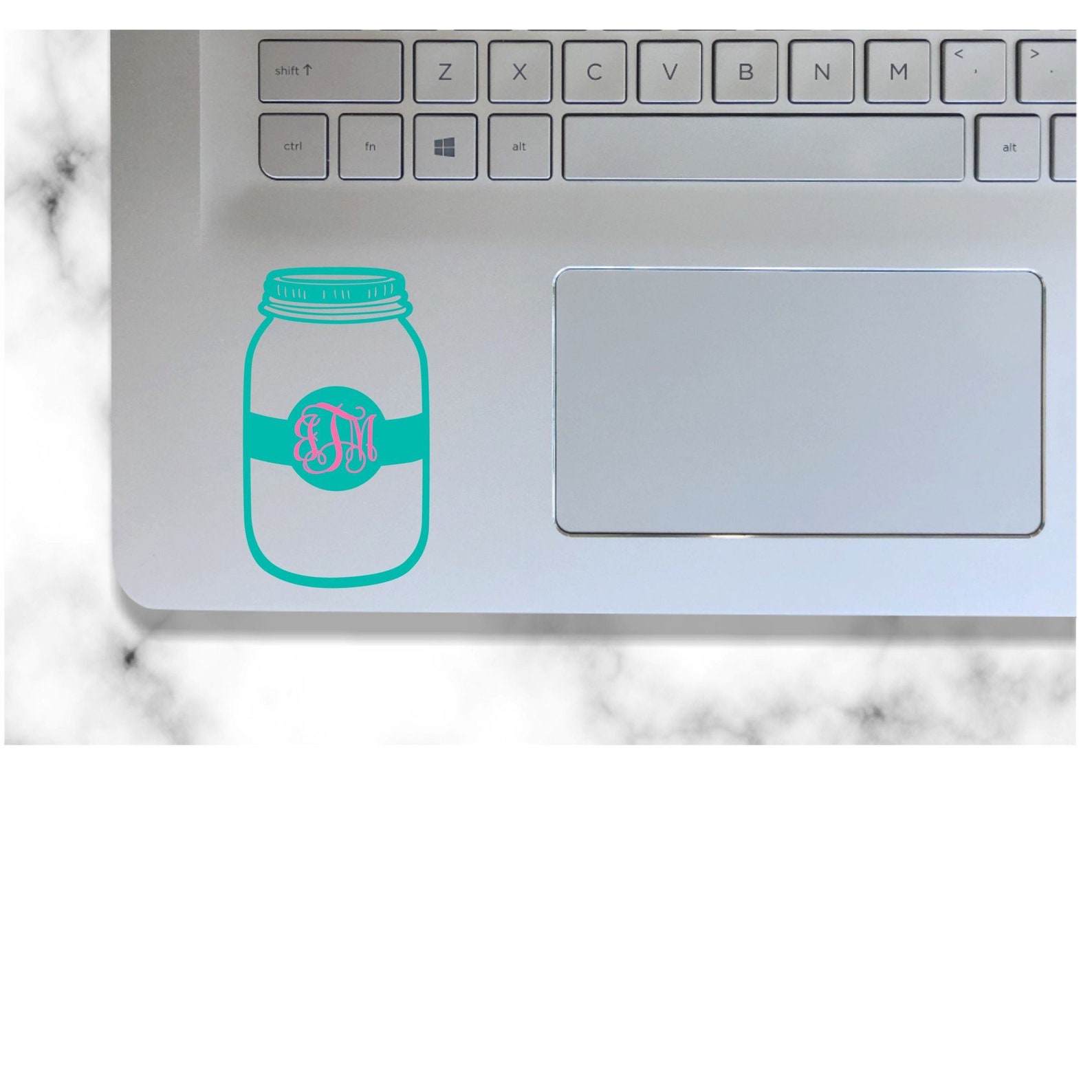 Laptop Sticker Computer Decal Monogram for Laptop Car Etsy