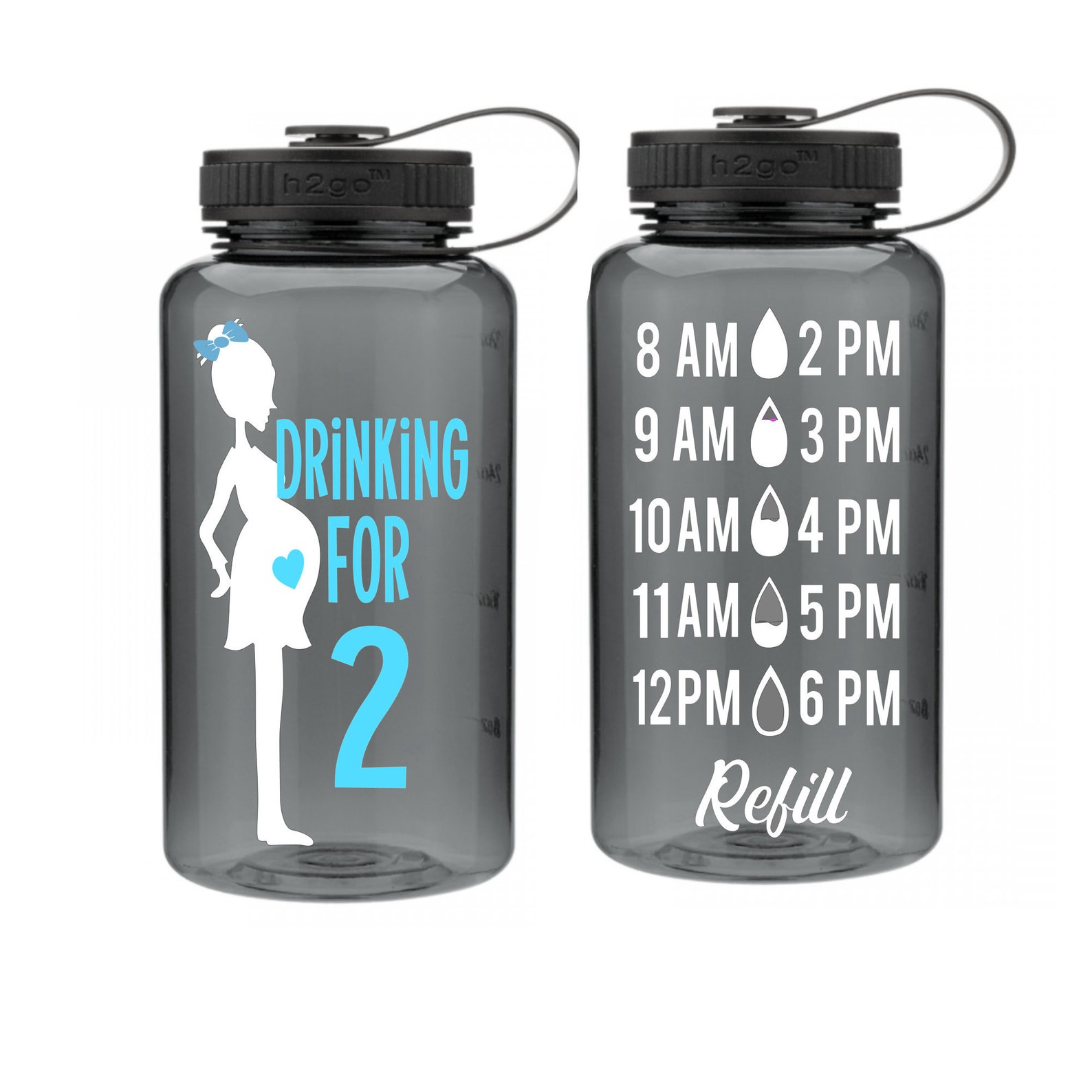 Drinking for Two Pregnancy Water Bottle Bottle Water Bottle Etsy