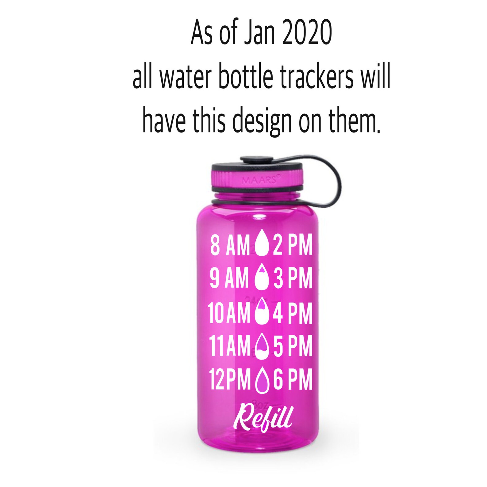 Water Bottle Water Bottle Tracker Keep Track Water Gym Etsy