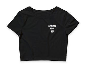 Baseball Catcher Mom Crop Tee | Nothing Gets Through Shirt