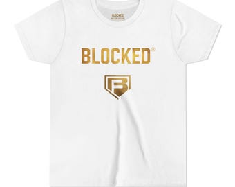 Blocked Baseball Thou Shalt Not Steal Youth T-Shirt | Catcher Humor Tee
