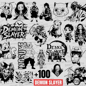 Demon Slayer SVG Bundle Anime PNG Cut Files For Cricut Manga Vector Clipart