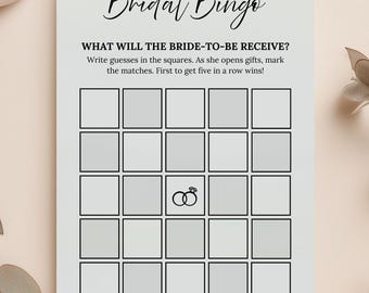 Bridal Bingo Game Template for Bridal Shower | Editable Canva Design