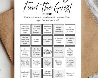 Bridal Bingo Card Canva Template | Printable Party Game | Bridal Shower Games