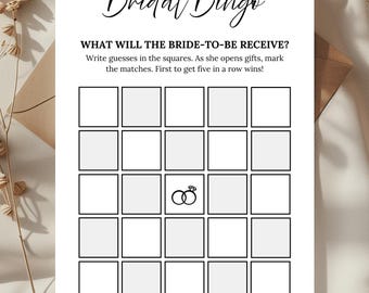 Bridal Bingo Game Template for Bridal Shower | Editable Canva Design