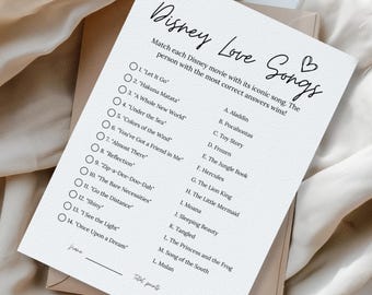 Wedding Shower Games | Wedding Song Print | Bachelorette | Family Game Night Printable | Bridal Shower Game Printable | Hen Party