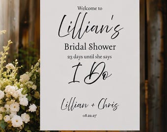 Bridal Shower Welcome Sign Template | Editable Canva, 18x24 & 24x36 (Digital Download)