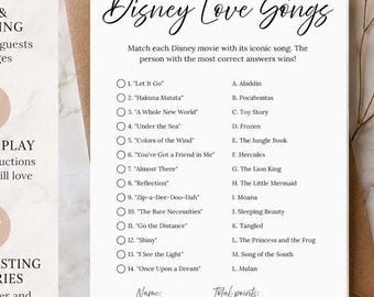 Family Game Night Printable | Bridal Shower Game Printable | Wedding Shower Games | Wedding Song Print | Bachelorette | Hen Party