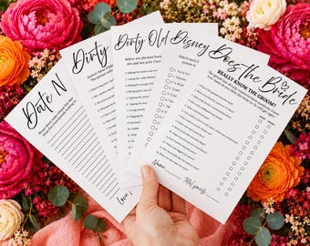Bridal Shower Games Bundle, Bachelorette Party Games, Editable Canva Templates (Digital Download)