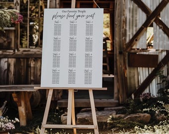 Customizable Wedding Seating Chart Template | Canva Editable | 18x24 & 24x36