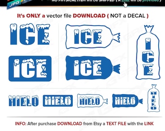 8 Ice-Hielo Vectors ai, cdr, eps, pdf, svg and also jpg, png - Instant Download -- 61 Files TOTAL (9 Folders)