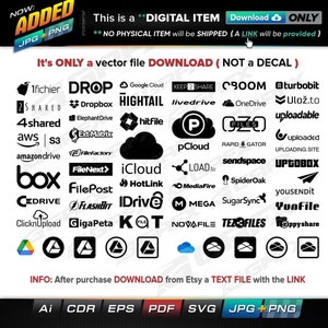 50 File Hosters Vectors ai, cdr, eps, pdf, svg and also jpg, png - Instant Download -- 355 Files TOTAL (9 Folders)