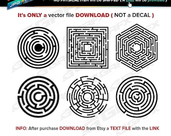 6 Maze Vectors ai, cdr, eps, pdf, svg e anche jpg, png - Download immediato -- 46 file TOTALI (9 cartelle)