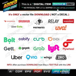 20 Food Delivery Rideshare Vectors ai, cdr, eps, pdf, svg and also jpg, png - Instant Download -- 145 Files TOTAL (9 Folders)