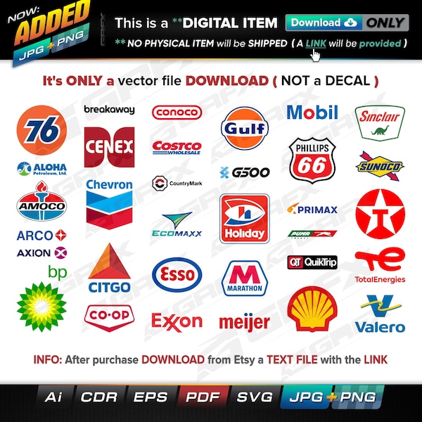 33 Gasoline Petroleum Brands Vektoren ai, cdr, eps, pdf, svg und auch png - Instant Download -- 233 Dateien TOTAL (9 Ordner)