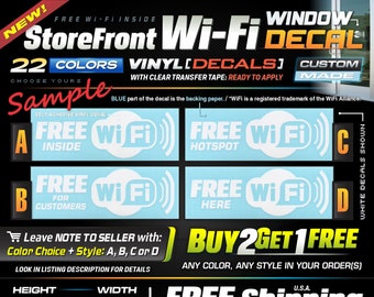Free Wi-Fi Decal Hot Spot sticker wifi zone for store business window or wall 