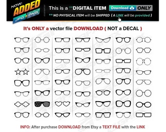 56 Eyeglasses Frames Vectors ai, cdr, eps, pdf, svg and also jpg, png - Instant Download -- 397 Files TOTAL (9 Folders)