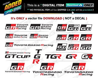 22 Toyota Gazoo Racing Vectors ai, cdr, eps, pdf, svg and also jpg, png - Instant Download -- 159 Files TOTAL (9 Folders)