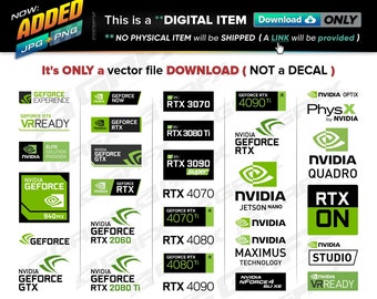 32 NVidia GeForce Logos Vectors ai, cdr, eps, pdf, svg and also jpg, png - Instant Download -- 229 Files TOTAL (9 Folders)