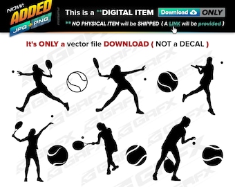 11 Tennis Vectors ai, cdr, eps, pdf, svg and also jpg, png - Instant Download -- 75 Files TOTAL (9 Folders)