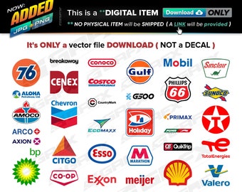 33 Gasoline Petroleum Brands Vectors ai, cdr, eps, pdf, svg and also png - Instant Download -- 233 Files TOTAL (9 Folders)