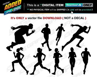 9 Runners Vectors ai, cdr, eps, pdf, svg and also jpg, png - Instant Download -- 68 Files TOTAL (9 Folders)