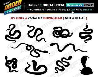 10 Snakes Vectors ai, cdr, eps, pdf, svg and also jpg, png - Instant Download -- 75 Files TOTAL (9 Folders)