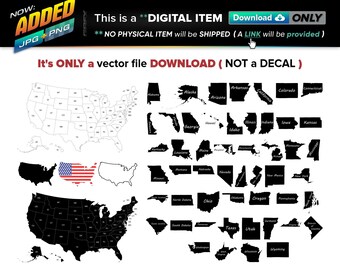 56 USA Maps Vectors ai, cdr, eps, pdf, svg, also jpg, png - Instant Download -- 397 Files TOTAL (9 Folders)