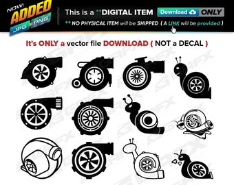 12 Turbo Snail Vectors ai, cdr, eps, pdf, svg also jpg, png - Instant Download -- 89 Files TOTAL (0 Folders)