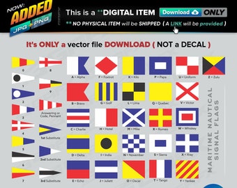 40 Maritime Nautical Signal Flags Vectors ai, cdr, eps, pdf, svg and also jpg, png - Instant Download -- 280 Files TOTAL (8 Folders)