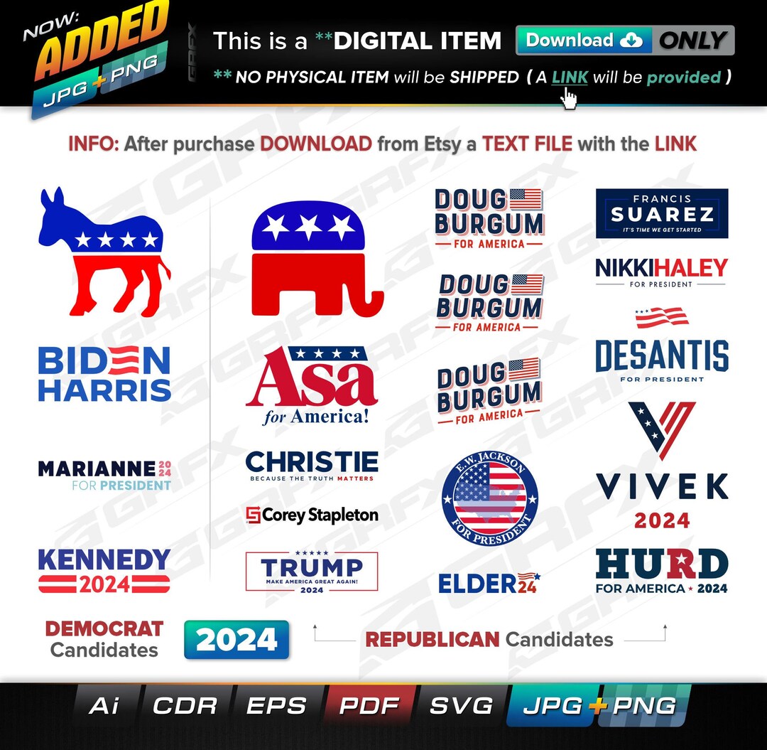 17 USA Presidential Candidates 2025 Vectors Ai, Cdr, Eps, Pdf, Svg and