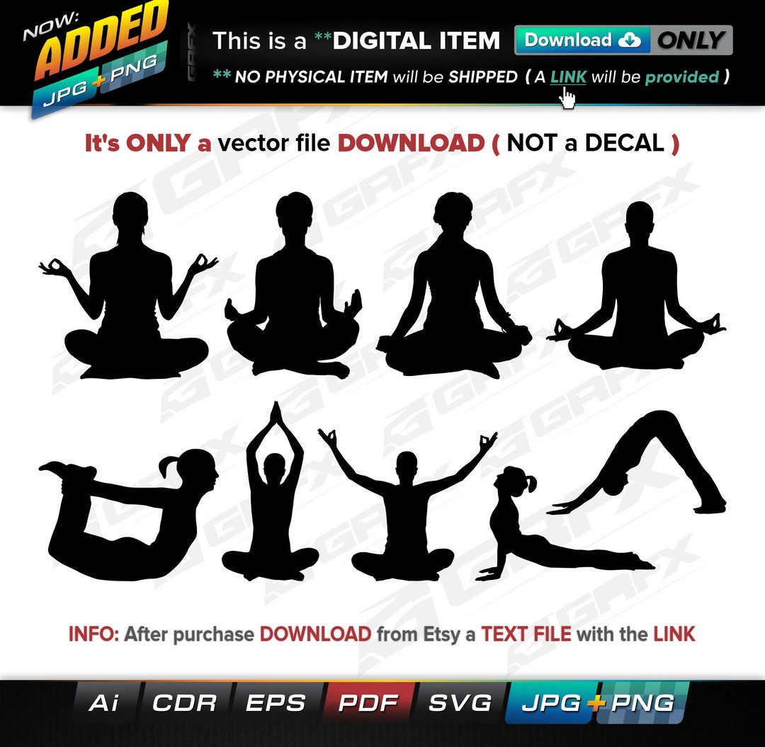 Yoga Simple Vector 9 Yoga Vectors Ai, Cdr, Eps, Pdf, Svg and Also Jpg, Png Instant ...