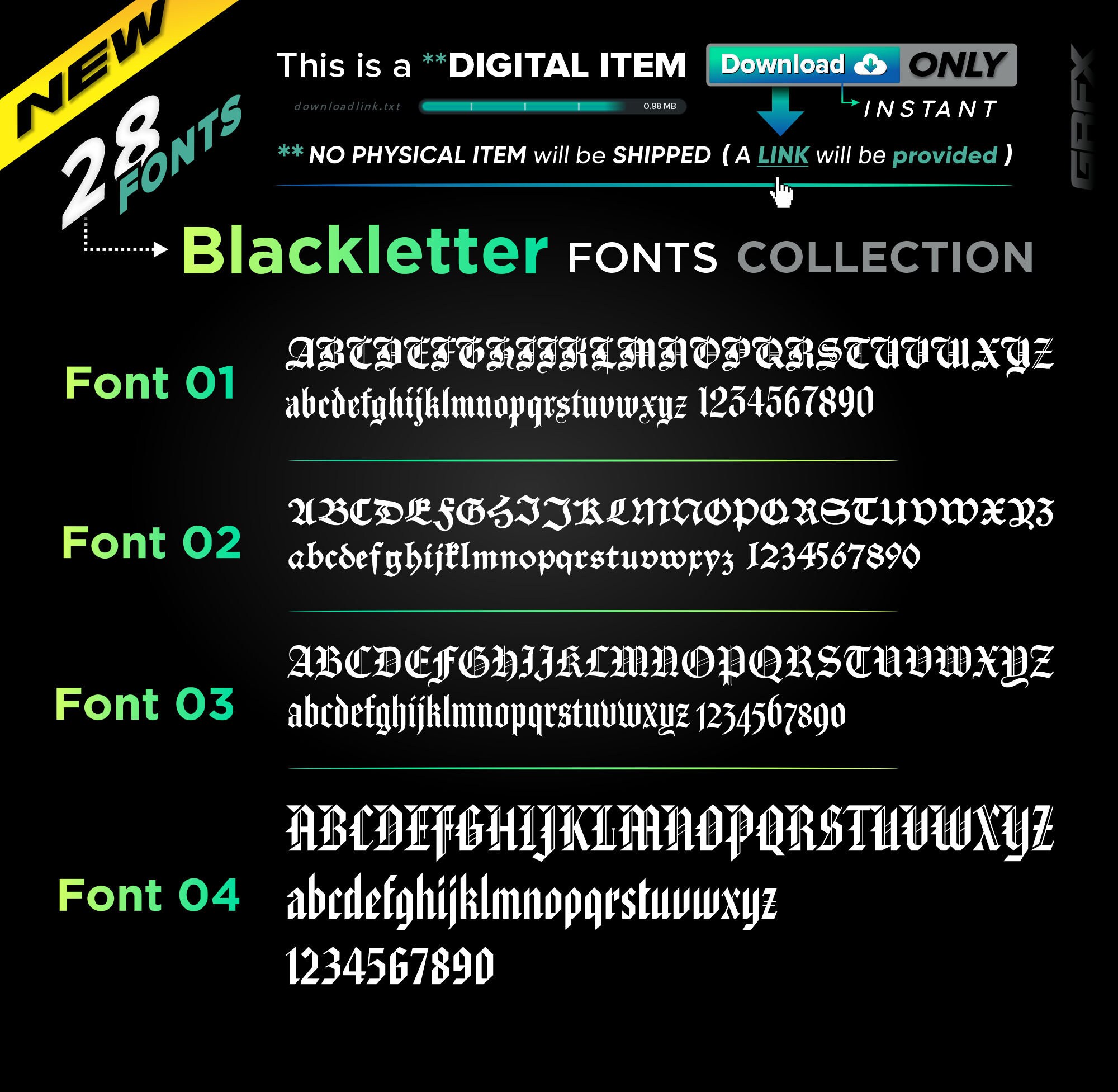 Update Black Lettering 28 Blackletter FONT Collection Ready to Install on Windows / Mac ...