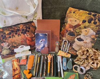 Book Lover Box, Bookish Gift Basket, Best Friend Gift, Love Reading Gift with Journal, Pens, stickers, Canvas Bag - Willow with 40+ Items